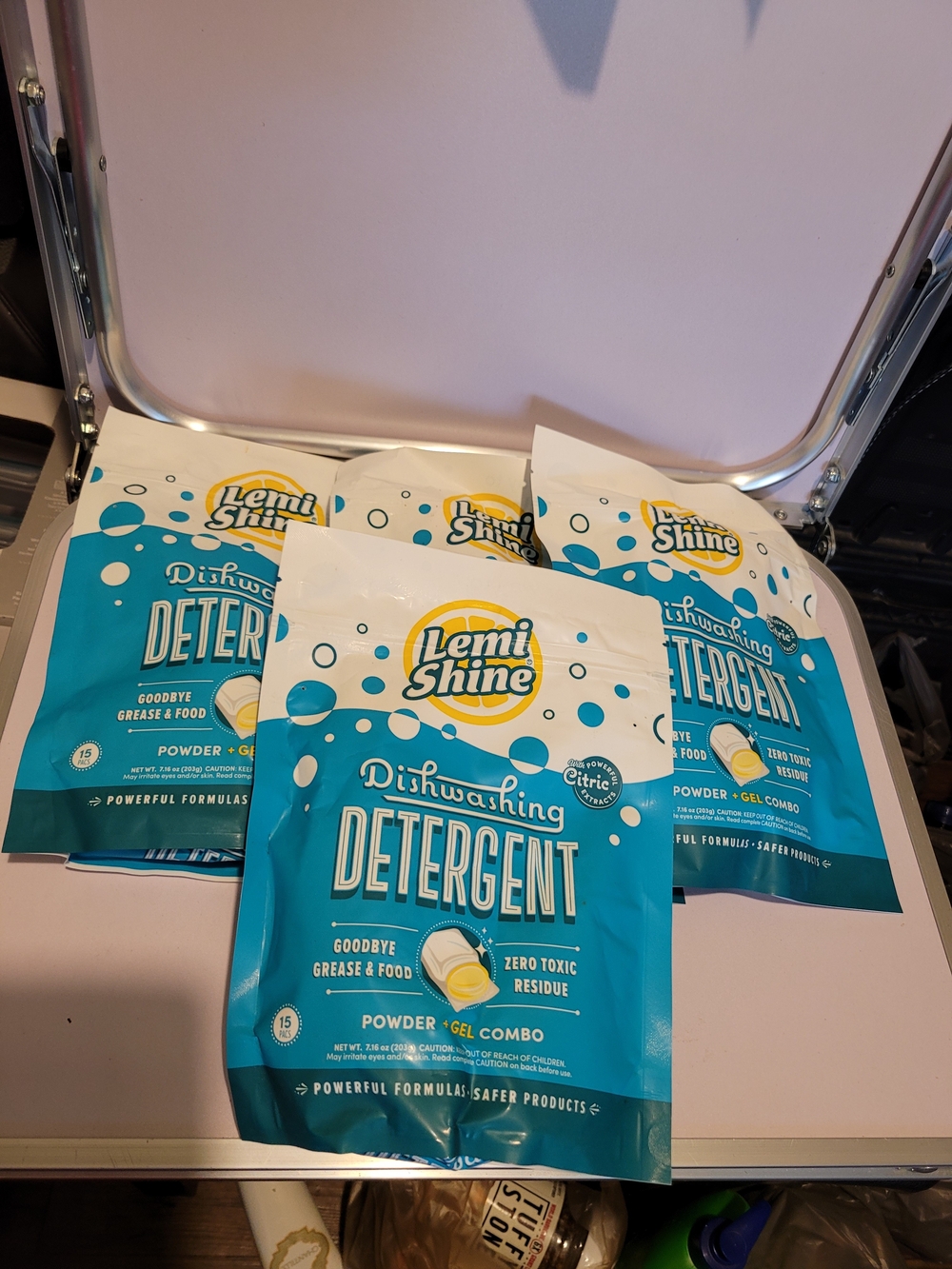 4ct Lemi Shine Dishwashing Detergent Powder + Gel Combo - Blue